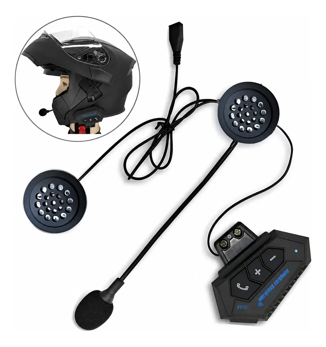 Intercomunicador Bluetooth Para Casco Moto Manos Libres Bt12