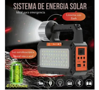 Kit Emergencia Energía Radio Solar Multiusos Ampolletas Linterna Usb