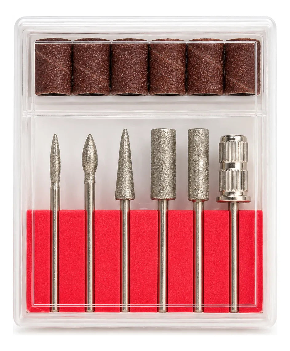Torno De Uñas Profesional Portátil + Set De Fresas Manicura