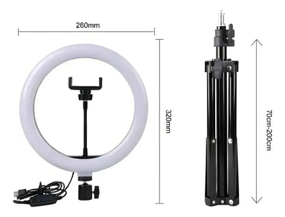 Aro De Luz Led Grande 31cm 12 Con Tripode 2.1m Tik Tok Color de la estructura Blanco+ tripode