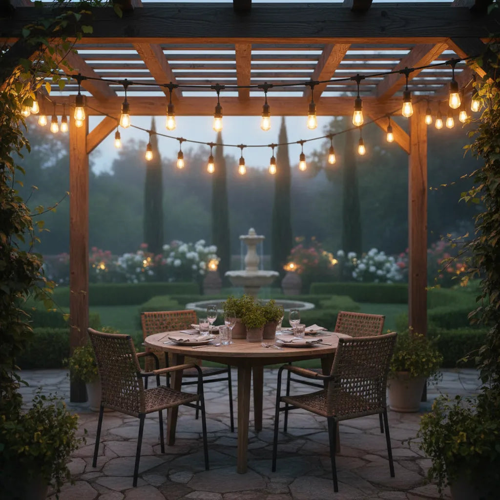 Guirnalda Luces Led Solar 10m 20 Ampolletas Exterior Vintage