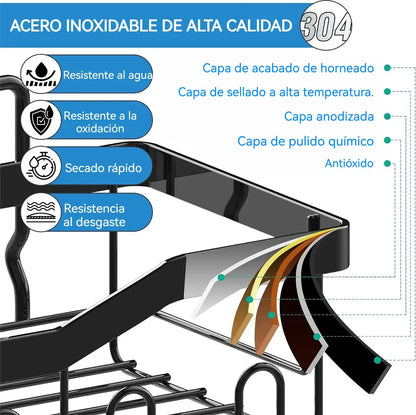Esquinero Organizador Adhesivo De Pared 5 Piezas Negro WM