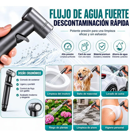 Ducha Higiénica Wc Bidet De Mano Con Manguera Espiral Baño
