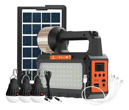 Kit Emergencia Energía Radio Solar Multiusos Ampolletas Linterna Usb
