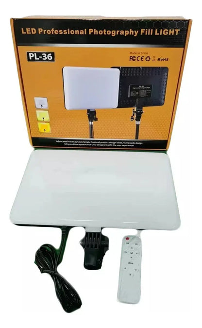 Panel De Iluminación Luz Led Para Fotografía Pl-36 + Tripode