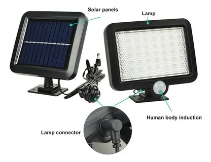 Foco Led Solar 250 Watts Recargable Con Sensor De Movimiento