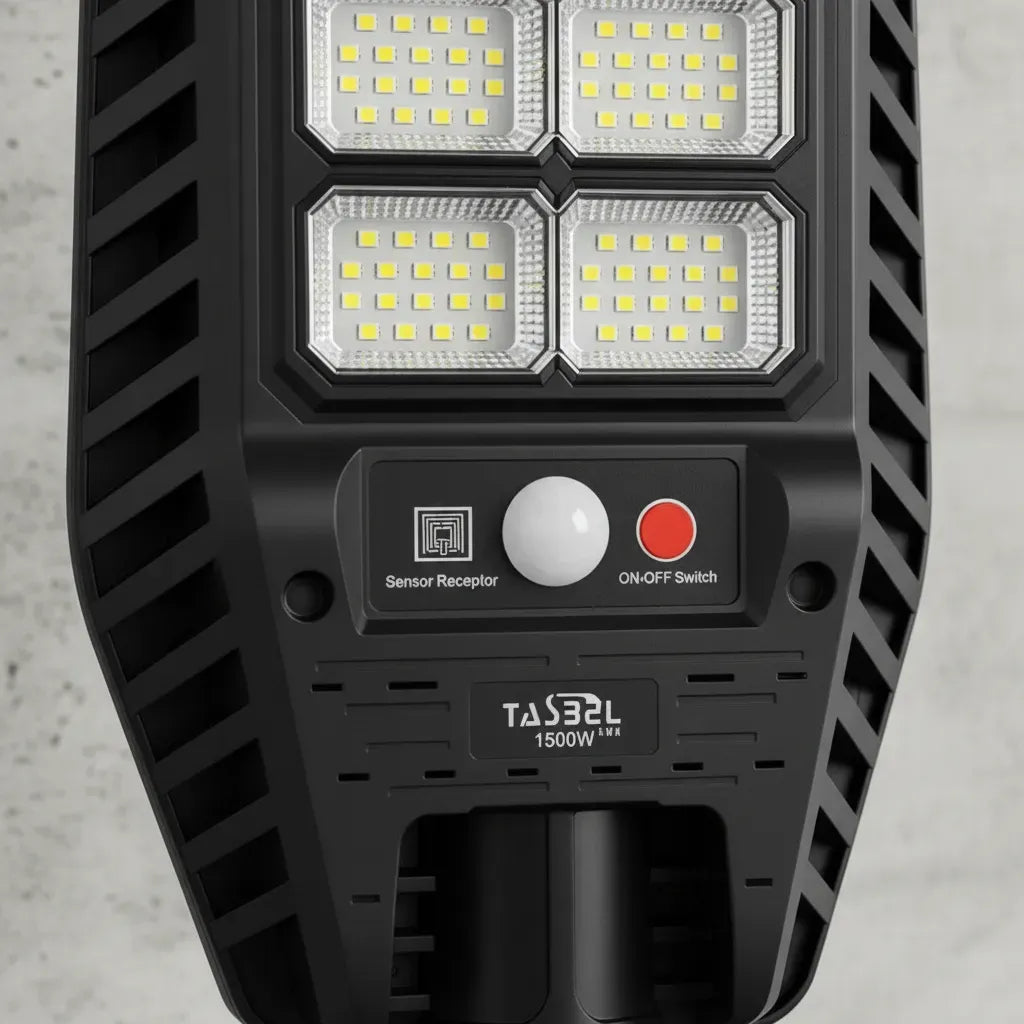 Foco Solar 1000w + Sensor + Soporte + Control Remoto 180 Led