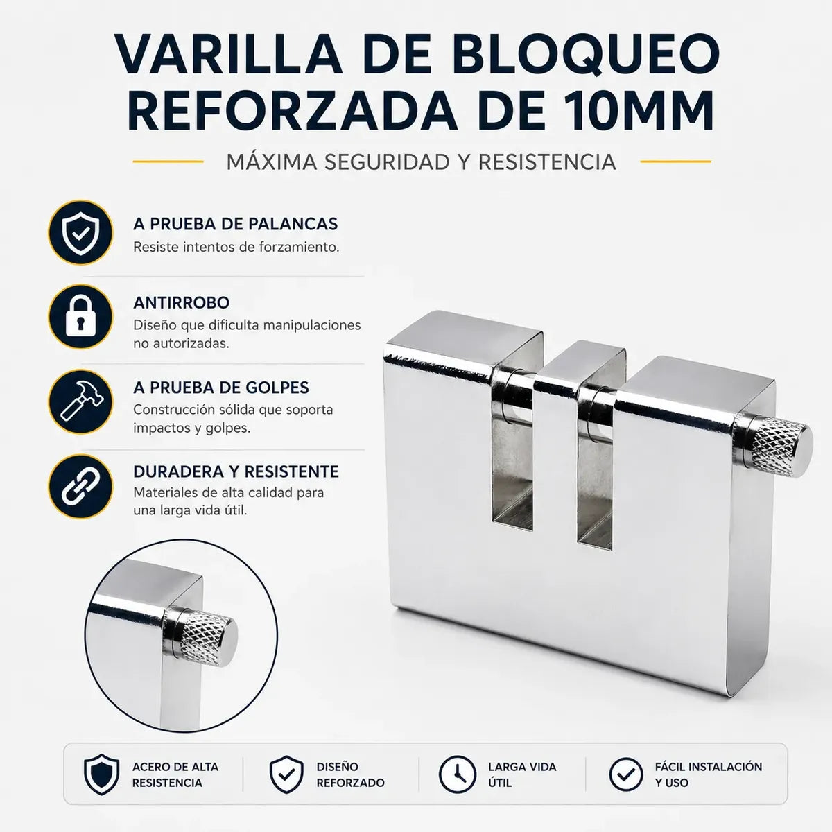 Traba Bloqueo Embrague Antirrobo Para Coche Acero Inoxidable