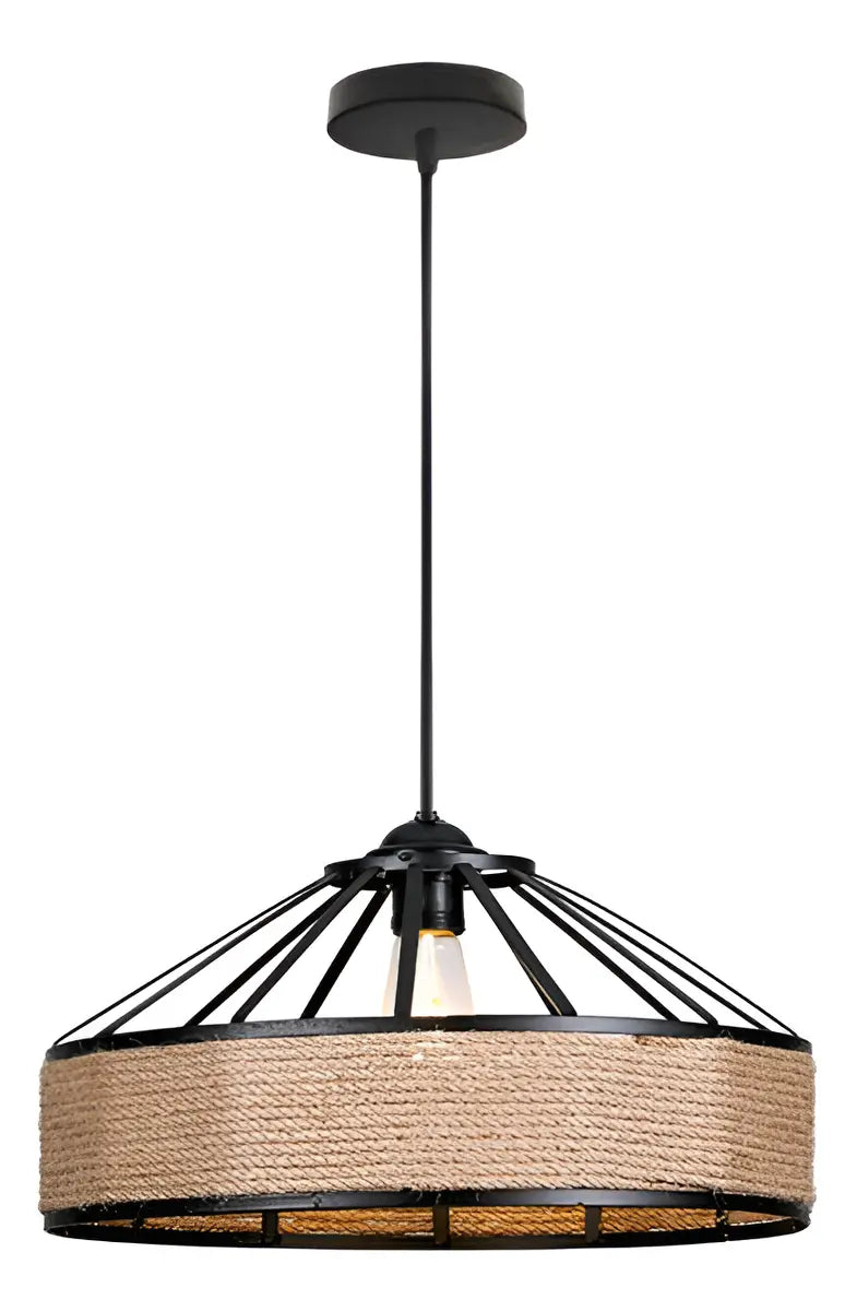 Lámpara Colgante LAMPARA Marrón Cordón LED Techo 30cm Rústica Metal