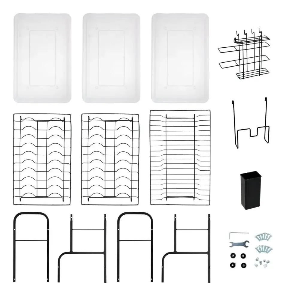Secador Escurridor De Platos Organizador Cocina 3 Niveles, De Acero.