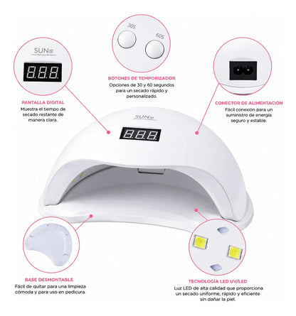 Kit Manicura Profesional Torno 35000 Rpm + Lampara Led Uv 48