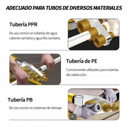 Máquina Termofusión Tubos Plástico Vida Buenas 1000W 6 Cabezales 20-63mm