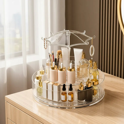 Organizador Cosméticos Rotativo 360° Con Colgador De Joyas