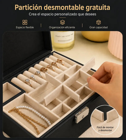 Joyero Organizador Doble Nivel Premium Accesorios Anillos
