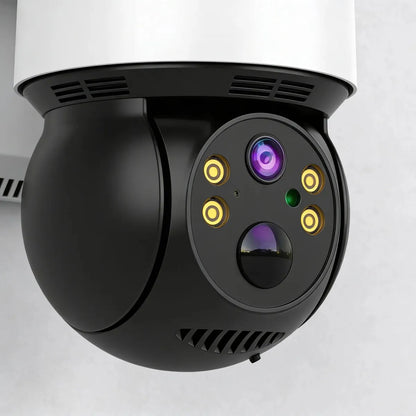 Cámara Qp Solar Para Exteriores Ip 1080 Inalámbrica 360 Color Blanco