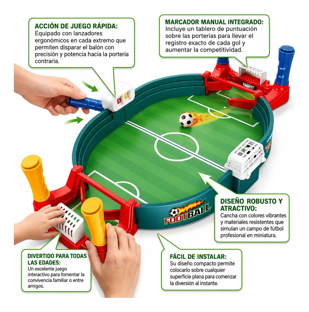 Juego De Mesa Football Arena Mini Cancha De Fútbol Para Niños