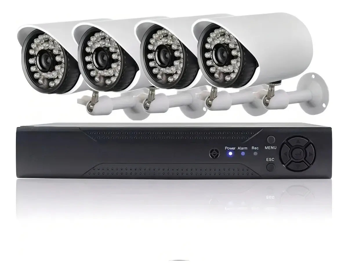 Kit Cctv Seguridad Dvr Ahd + 4 Camaras Exterior / Interior