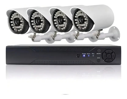 Kit Cctv Seguridad Dvr Ahd + 4 Camaras Exterior / Interior