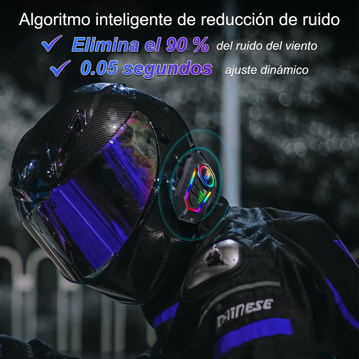 Intercomunicador Bluetooth Para Casco Moto 1000mah Ip56 Luz
