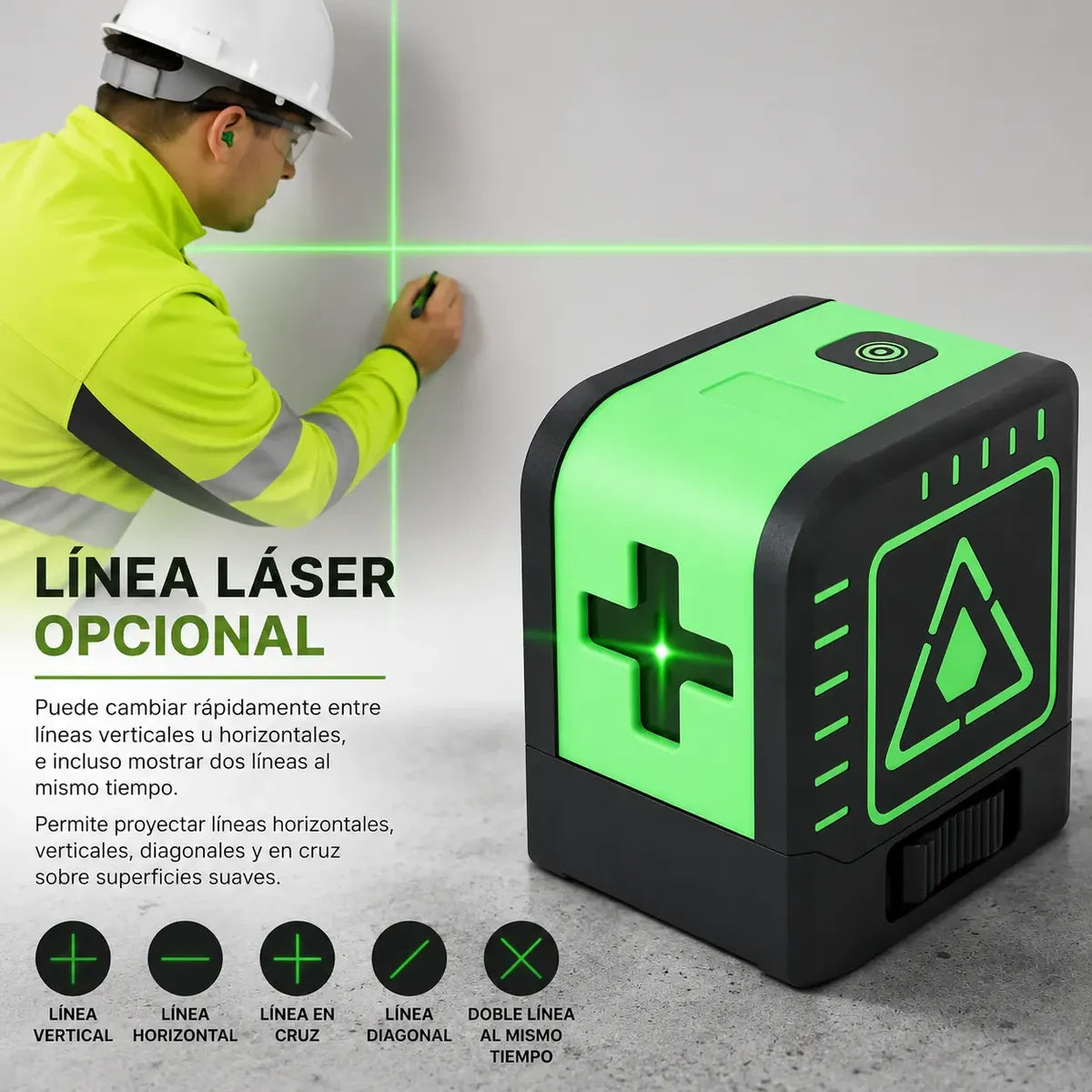 Nivel Láser Verde Autonivelante Cruz Alta Precisión