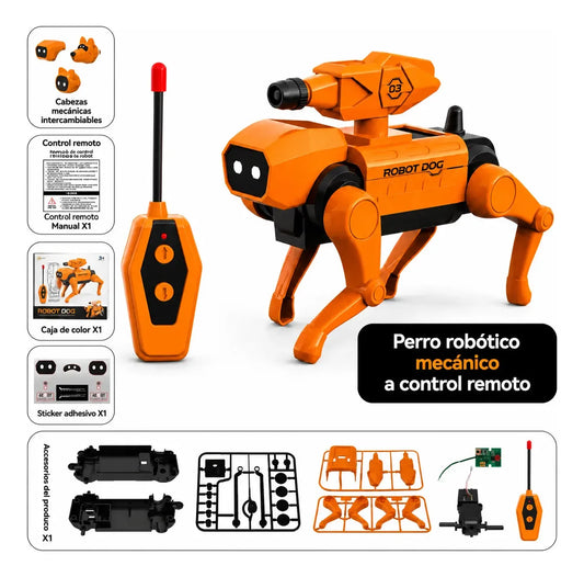 Perro Robot Interactivo Armable Control Remoto Luz Y Sonido