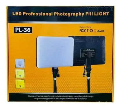 Panel De Iluminación Luz Led Para Fotografía Pl-36 + Tripode
