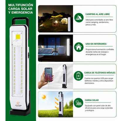 Lámpara Luz De Emergencia Recargable Solar Camping Hogar