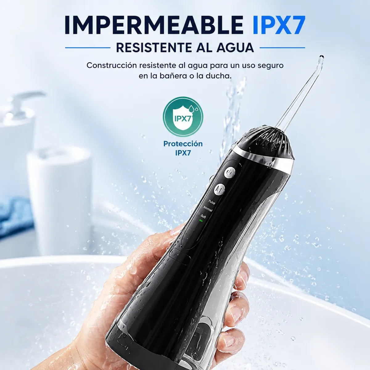 Irrigador Bucal Portátil Recargable Usb-c 4 Boquillas Dental