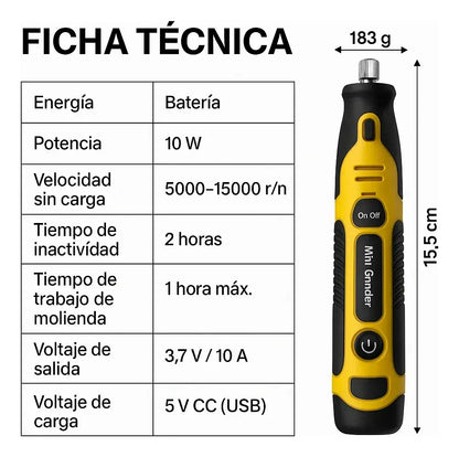 Mini Dremel Inalámbrico Recargable 3.6v mas de 42 Piezas Mini Torno