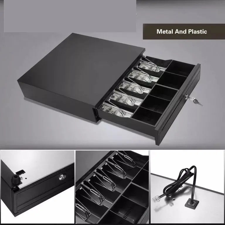 Caja Gaveta Dinero Electronica, Color Negra De 5 Puesto