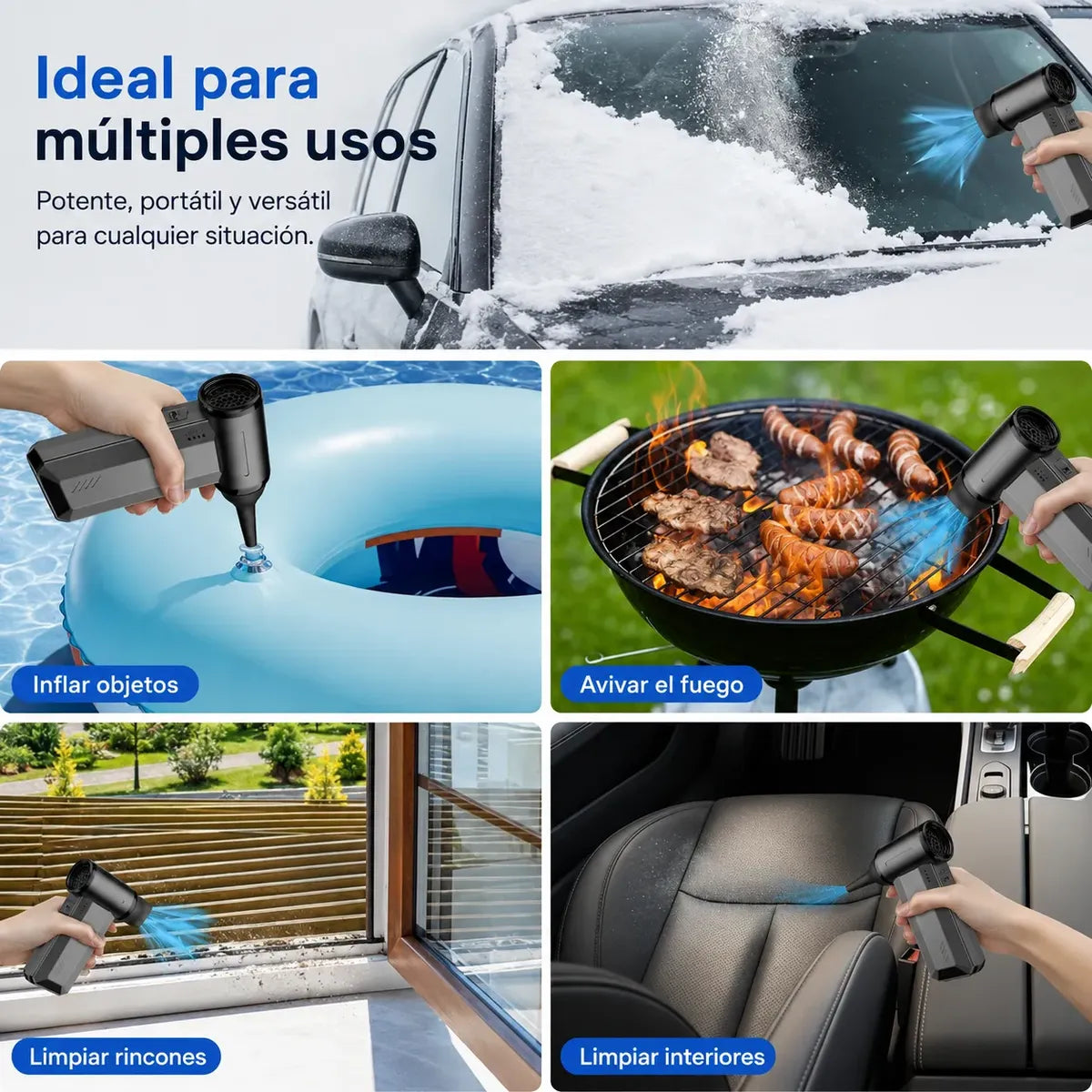Soplador Aspirador Inalámbrico 2 En 1 Multifuncional Potente
