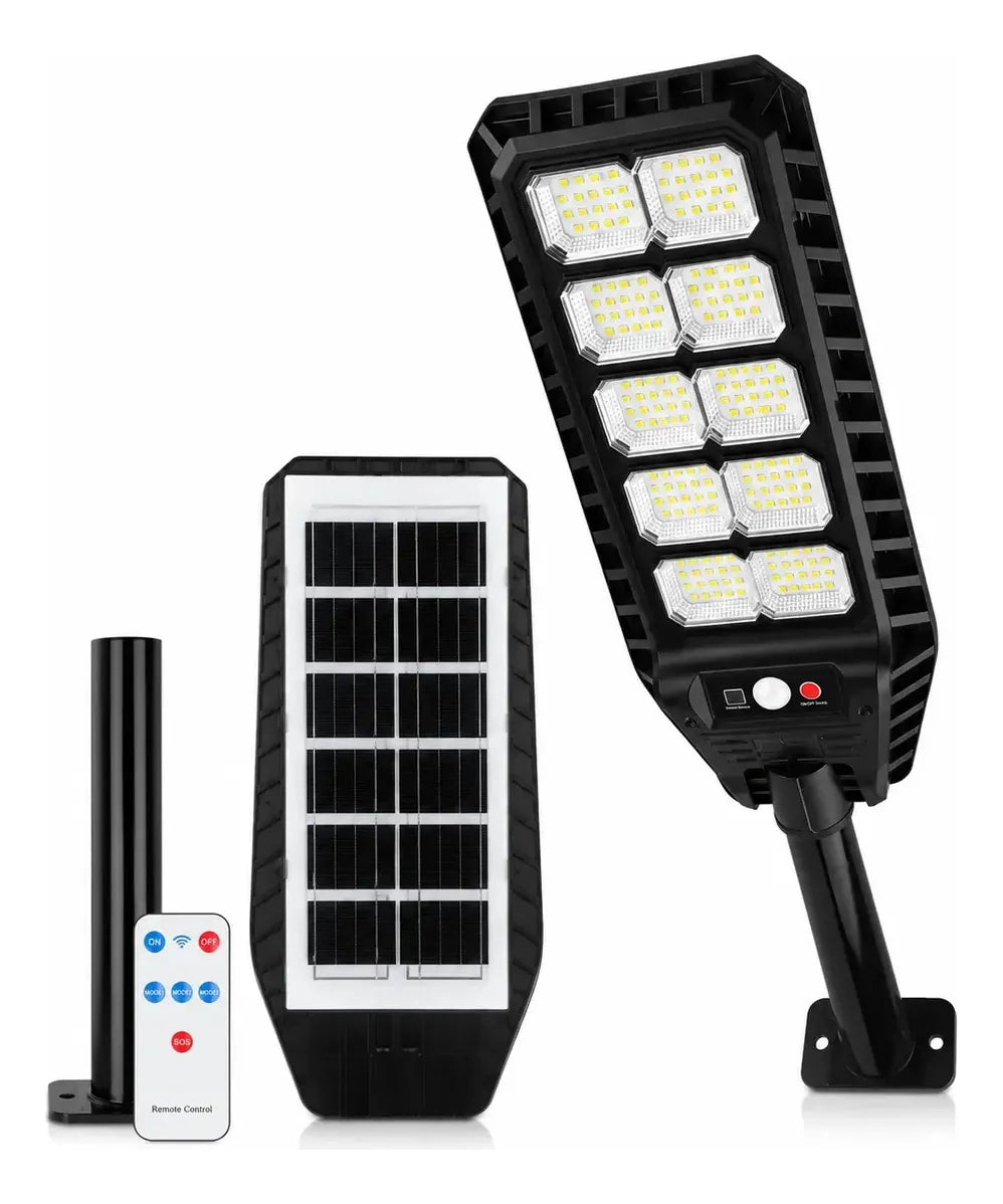Foco Solar 1000w + Sensor + Soporte + Control Remoto 180 Led