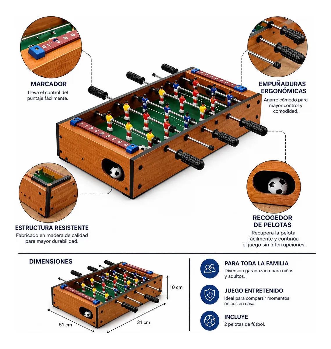 Juego Taca-taca Fútbol De Mesa Para Niños Diversión Familiar