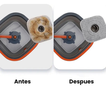 Trapeador Mopa 360 Con Balde Giratorio Centrifugo Microfibra Color Gris