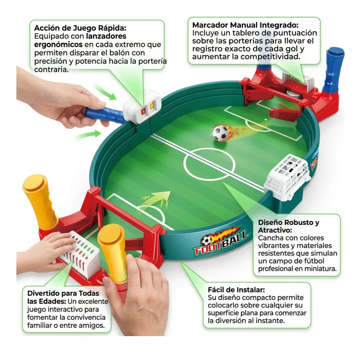 Juego De Mesa Football Arena Mini Cancha De Fútbol Para Niños