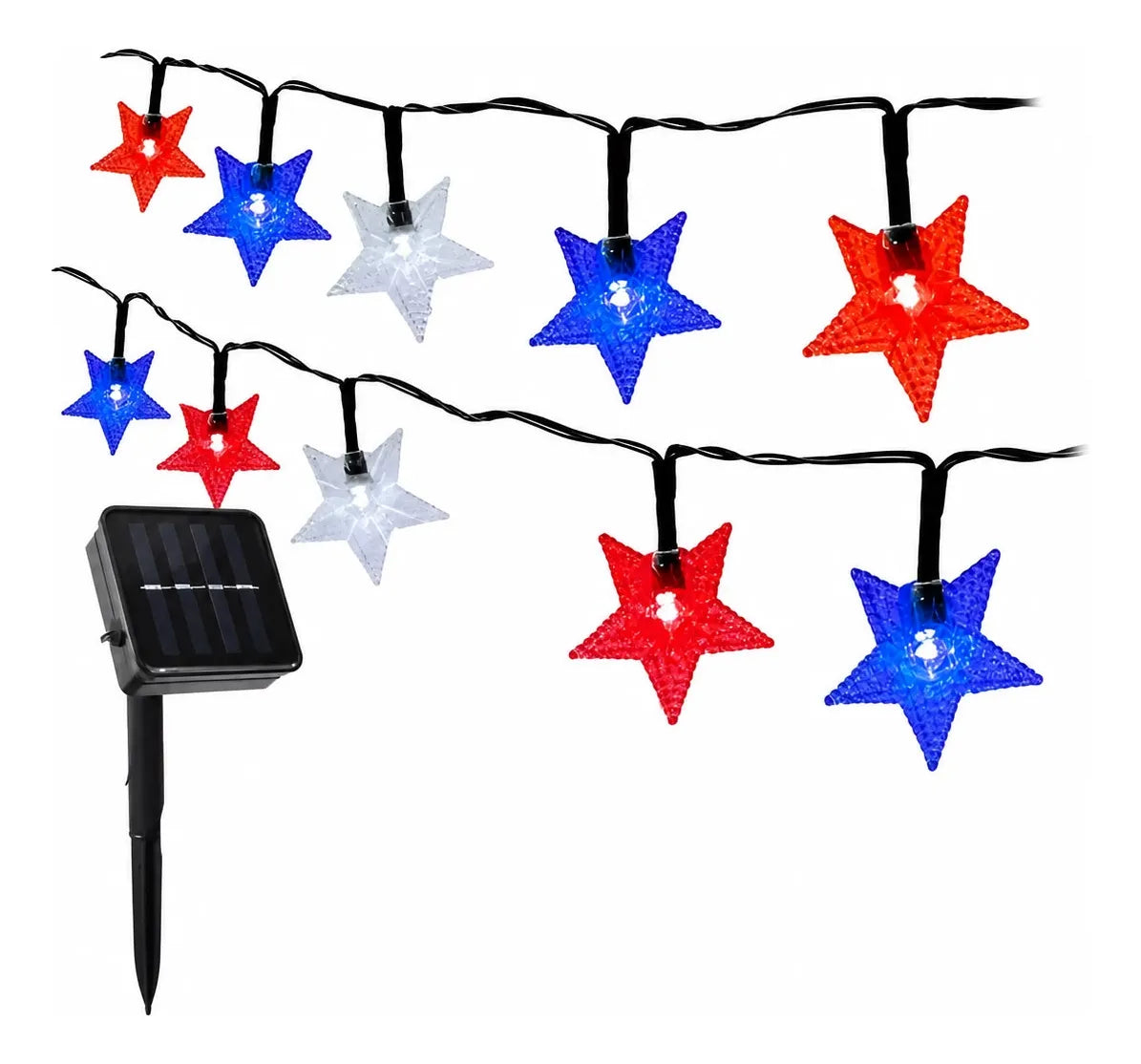 X2 Guirnalda Solar 10m Estrellas Navidad Fiestas Patrias