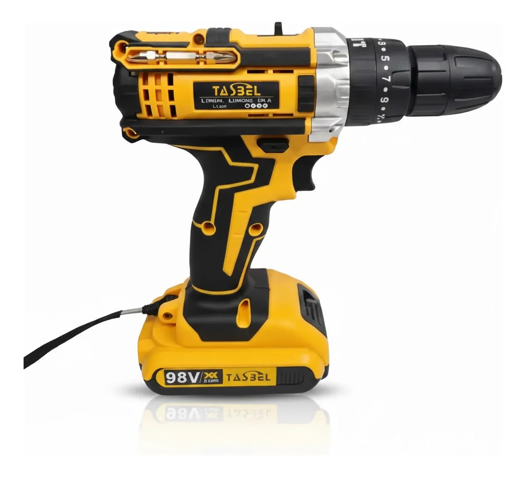 Taladro Destornillador Inalámbrico 98v + 2 Bateria + Accs