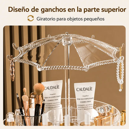 Organizador Cosméticos Rotativo 360° Con Colgador De Joyas