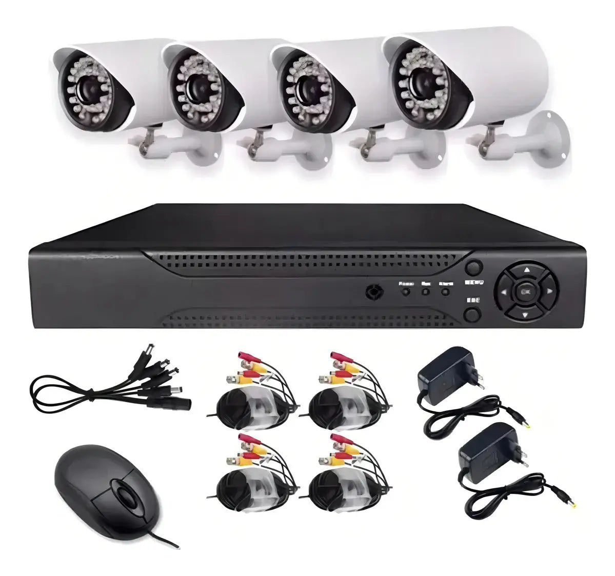 Kit Cctv Seguridad Dvr Ahd + 4 Camaras Exterior / Interior
