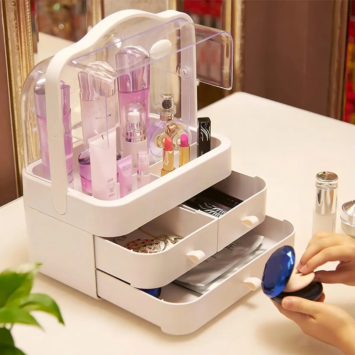 Organizador De Maquillaje Cosméticos Impermeable Antipolvo