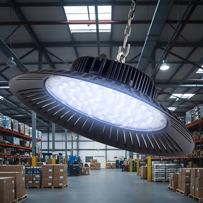 Foco Led Campana Lampara Industrial Luz Fria Blanca Led Tipo Ufo 200w Industrial Ip65