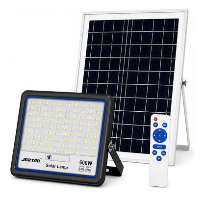 Foco Led Solar Reflector Con Panel 600w Jortan Exterior