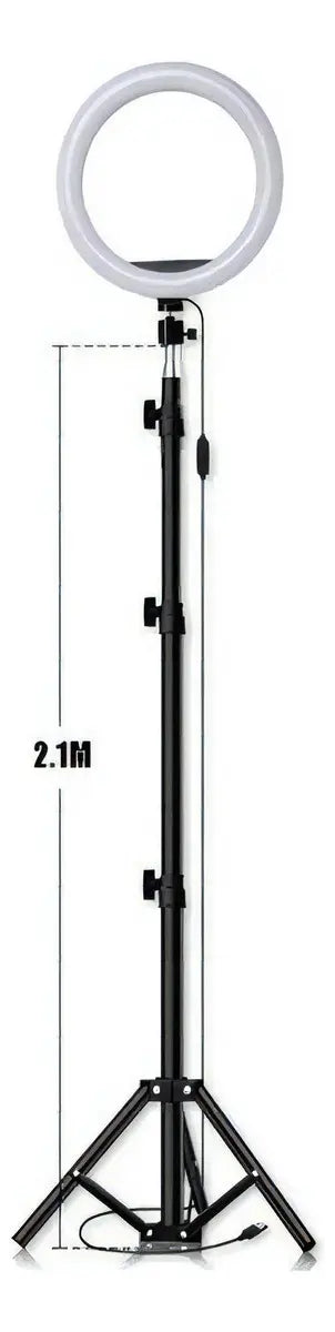 Aro De Luz Led Grande 31cm 12 Con Tripode 2.1m Tik Tok Color de la estructura Blanco+ tripode