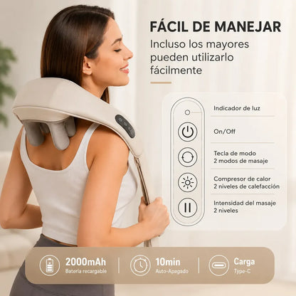 Masajeador Muscular Termoterapia Hombros Cuello Cervical