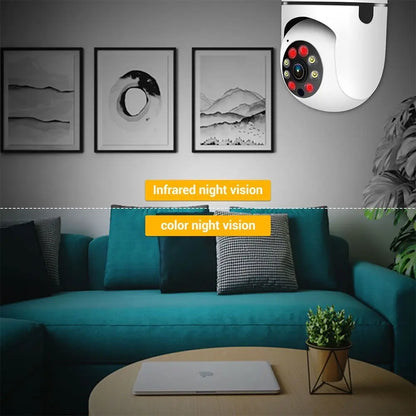 Cámara de Seguridad Tipo Ampolleta Wi-Fi 360° para Exterior con Visión Nocturna