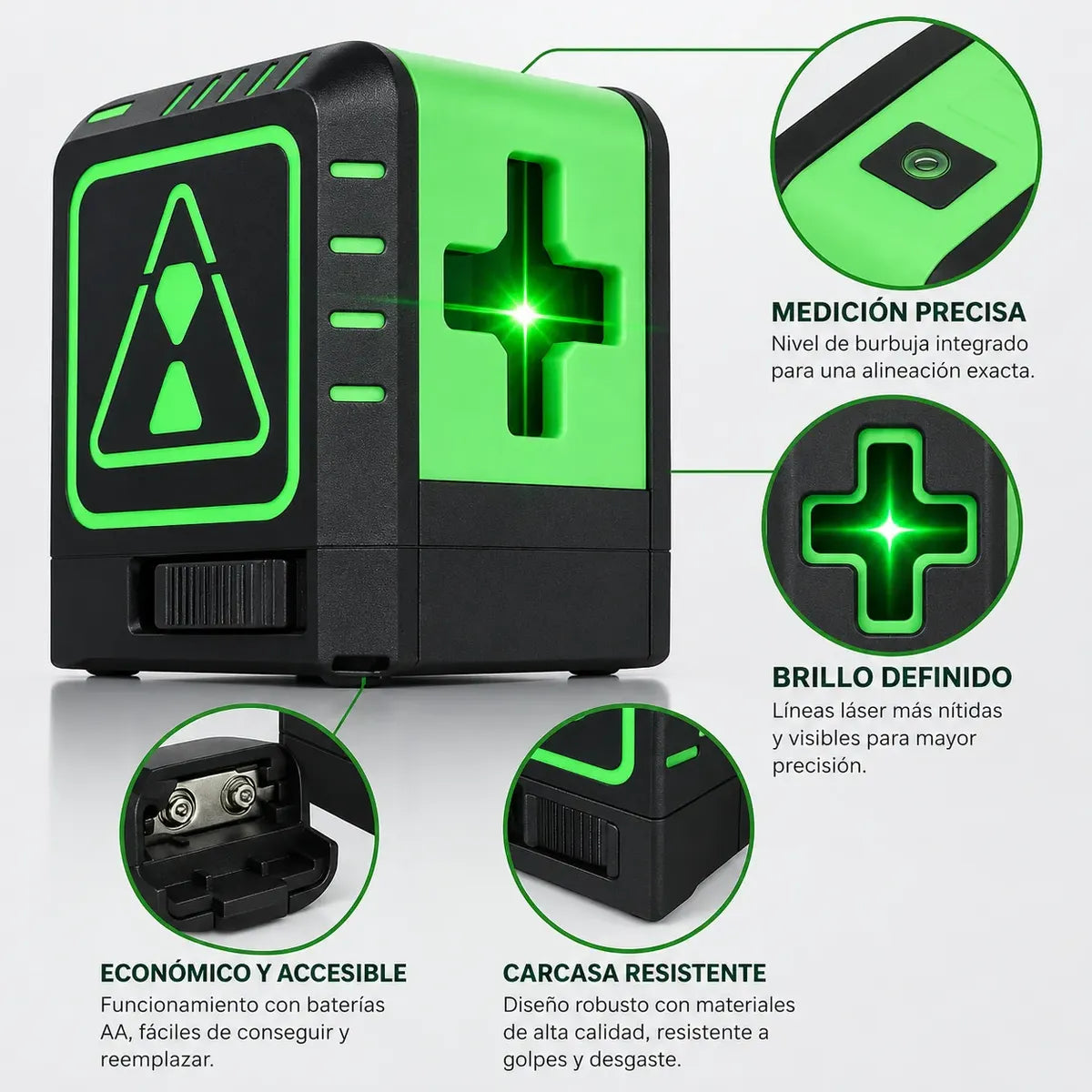 Nivel Láser Verde Autonivelante Cruz Alta Precisión