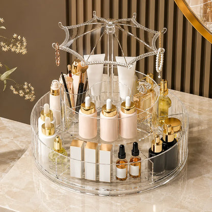 Organizador Cosméticos Rotativo 360° Con Colgador De Joyas