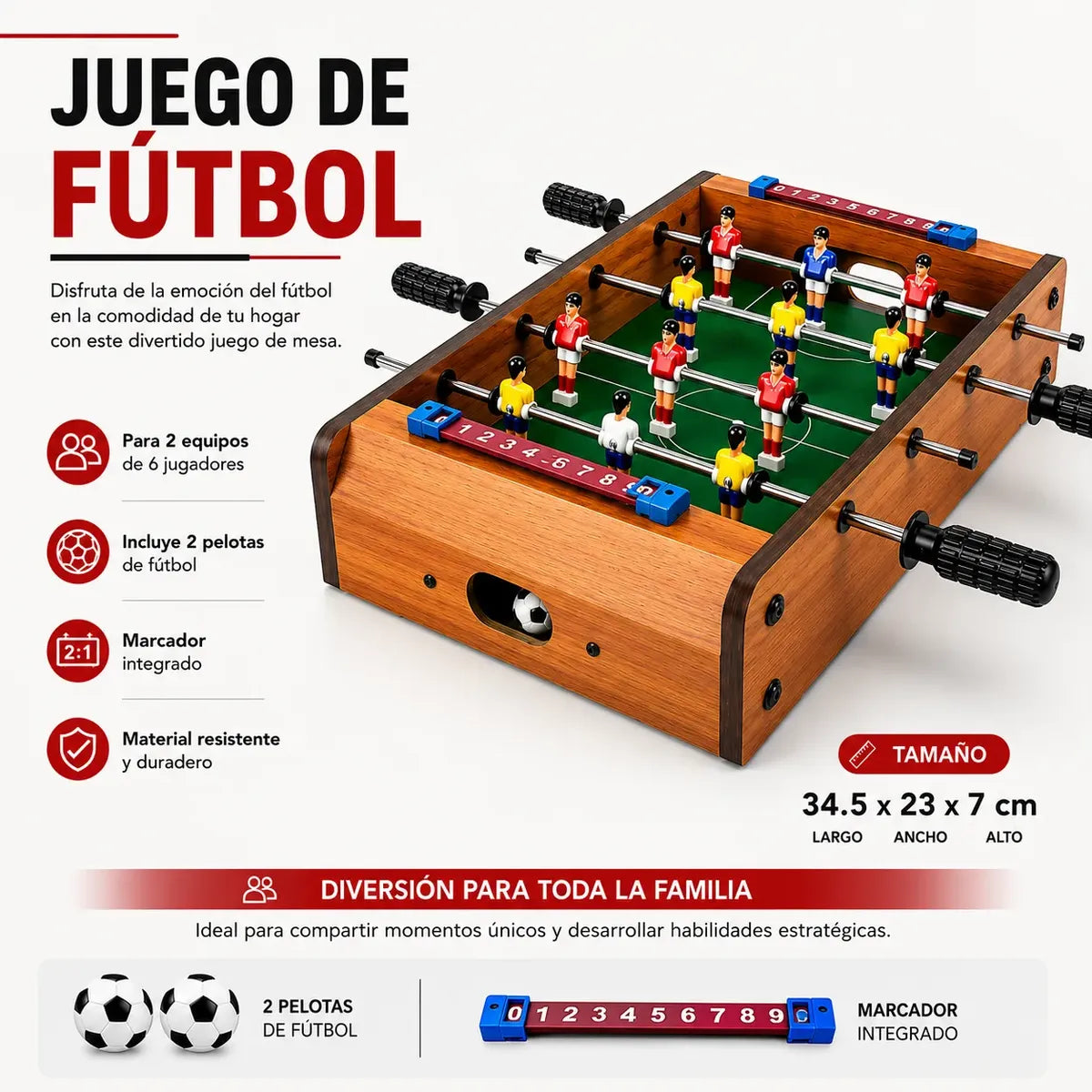 Juego Taca-taca Fútbol De Mesa Para Niños Diversión Familiar