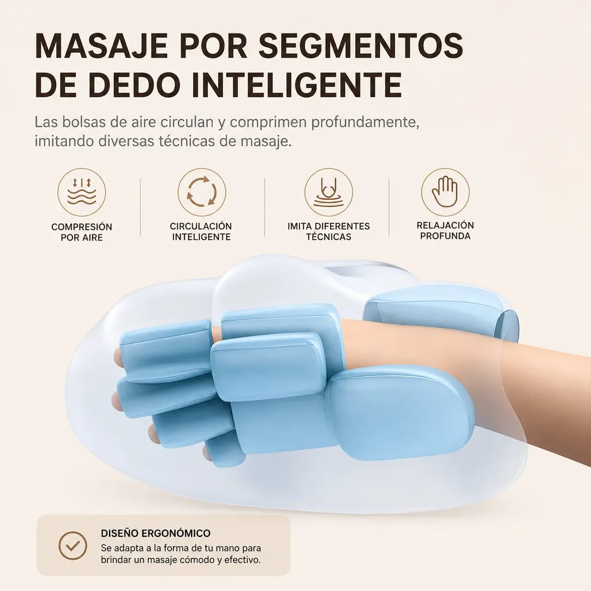 Masajeador Manos Eléctrico Terapéutico Con Calor Recargable