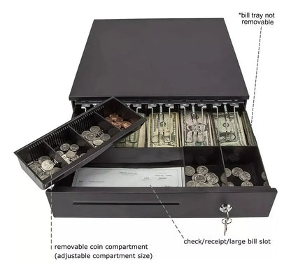 Caja Gaveta Dinero Electronica, Color Negra De 5 Puesto